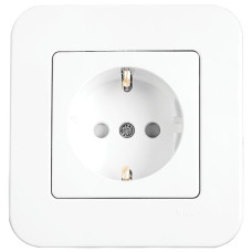 Розетка одинарная с/з и шторками VIKO Rollina белая 90420042