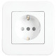 Розетка одинарная с/з и шторками VIKO Rollina белая 90420042