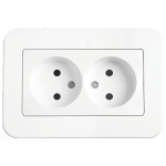 Розетка двухмесная б/з VIKO Rollina белая 90420055