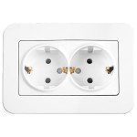 Розетка двухмесная с/з VIKO Rollina белая 90420056