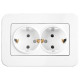 Розетка двухмесная с/з VIKO Rollina белая 90420056