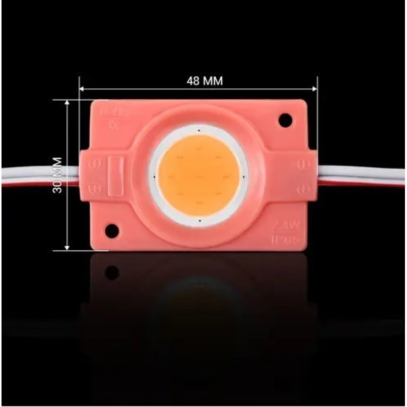 Светодиодный модуль BRT COB 2.4W круглый PINK 12v IP65 розовый LM-12-2.4-COB-4530-P