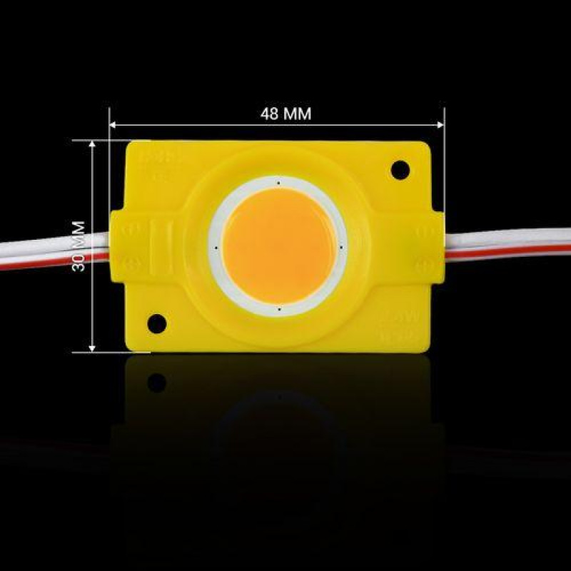 Светодиодный модуль BRT COB 2.4W круглый YELLOW 12v IP65 желтый LM-12-2.4-COB-4530-Y