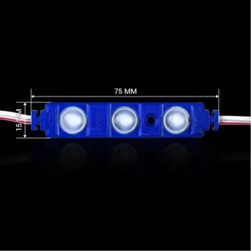Светодиодный модуль BRT XG192 5630-3led 1,5W BLUE 12v IP65 синий с линзой полусфера