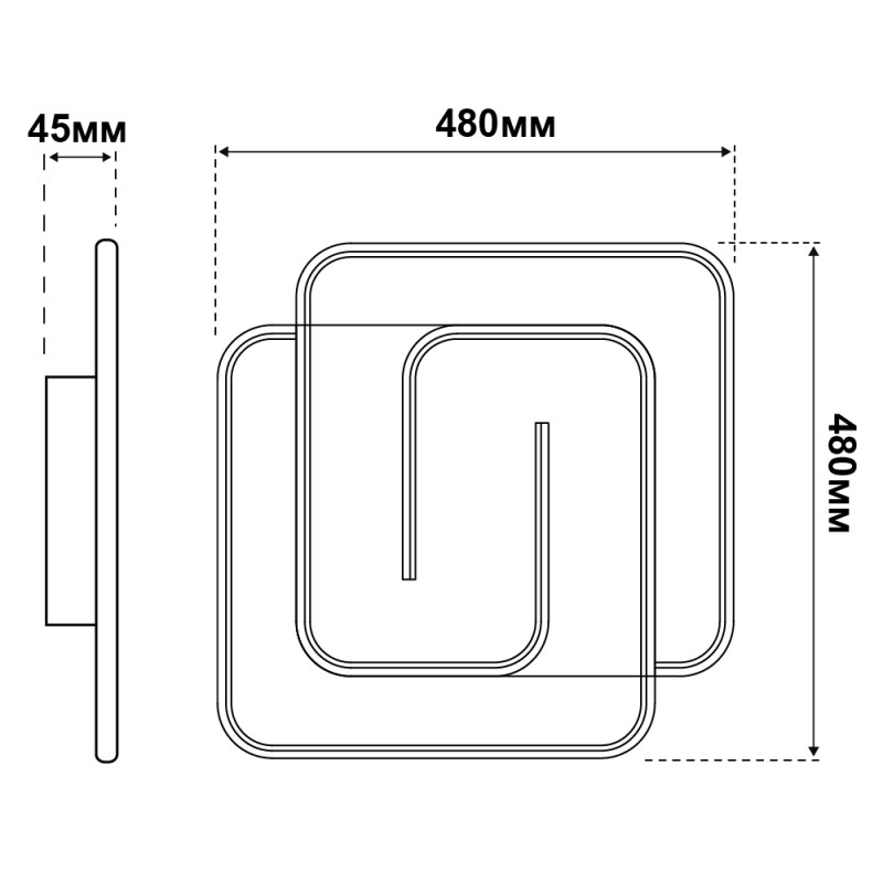 Светодиодный Smart светильник DOMINO VIOLUX 90W 3000-6000K 4800LM квадрат 220565