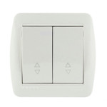 Выключатель накладной проходной двухклавишный LEZARD Demet белый IP20 711-0200-106