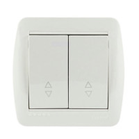 Выключатель накладной проходной двухклавишный LEZARD Demet белый IP20 711-0200-106