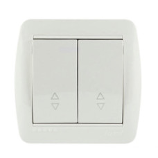 Выключатель накладной проходной двухклавишный LEZARD Demet белый IP20 711-0200-106