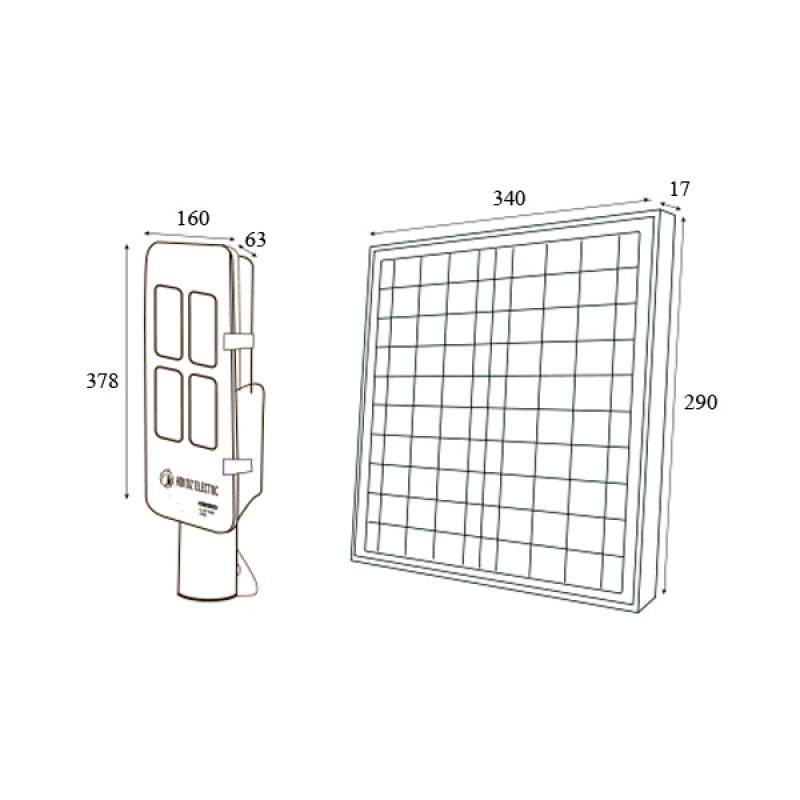 Консольний світильник на сонячній батареї LAGUNA-50 50W 6400K 950Lm 074-006-0050-020