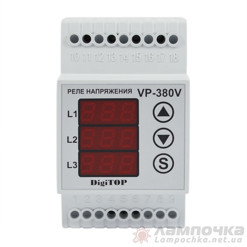 Реле напряжения DigiTOP на DIN-рейку VP-380V V-protector 3Ф линейное