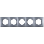 Рамка пятерная горизонтальная NILSON Touran серебро 24130095