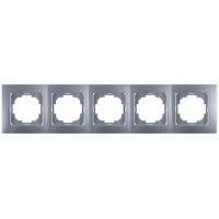 Рамка пятерная горизонтальная NILSON Touran серебро 24130095