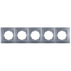 Рамка пятерная горизонтальная NILSON Touran серебро 24130095
