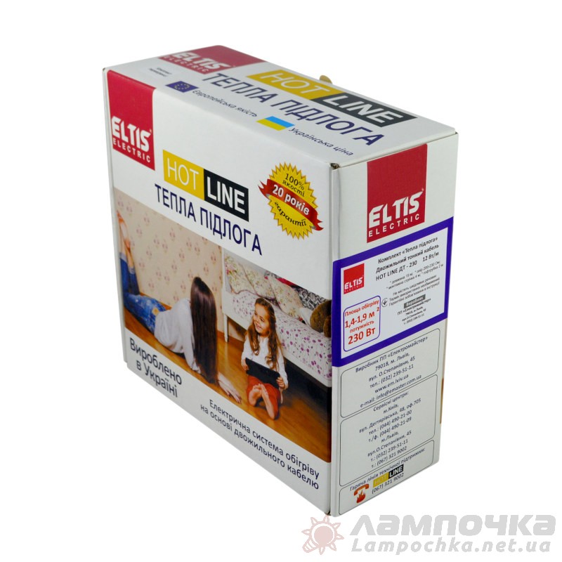 Комплект теплого пола под плитку HOT LINE ДТ-230 Вт 1,4 кв.м Eltis Electric 70754