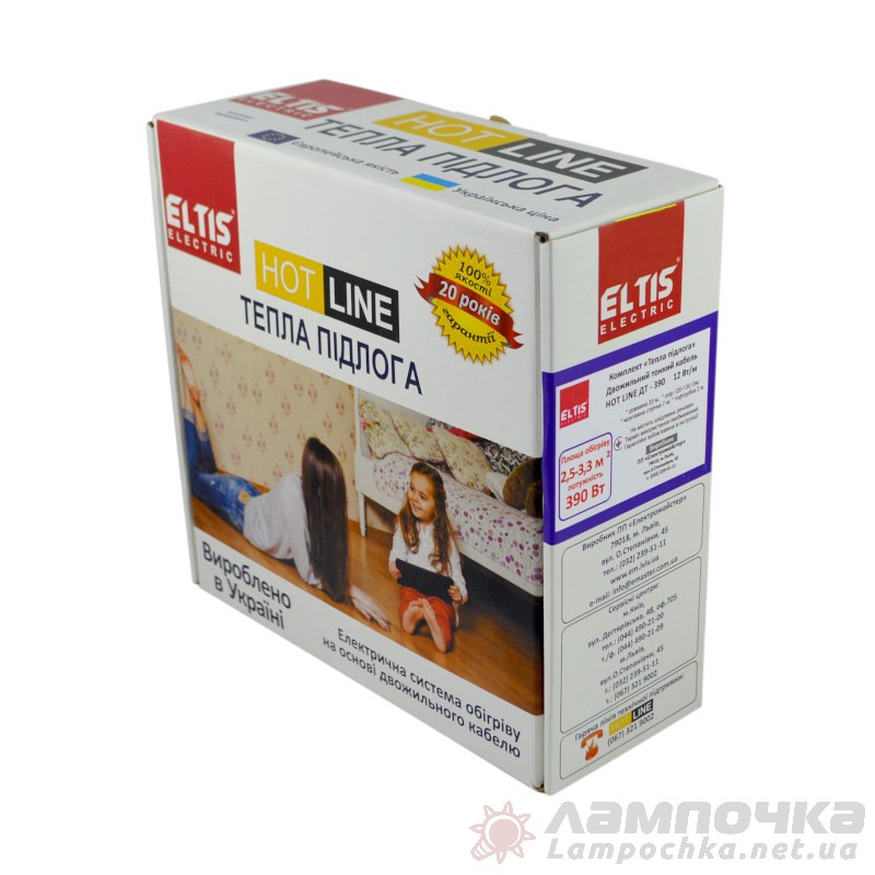 Комплект теплої підлоги під плитку HOT LINE ДТ- 390 Вт  2,5 кв.м Eltis Electric 70760