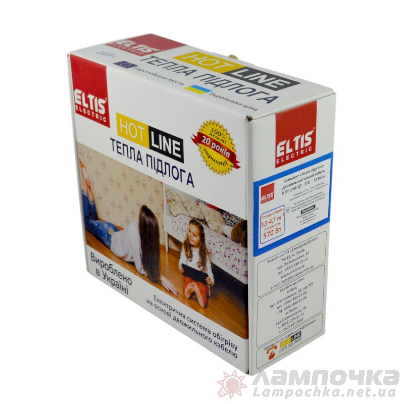 Комплект теплого пола под плитку HOT LINE ДТ-570 Вт 3,5 кв.м Eltis Electric 70764