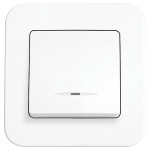 Вимикач одноклавішний з підсвіткою VIKO Rollina білий 90420019