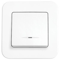 Выключатель одноклавишный с подсветкой VIKO Rollina белый 90420019