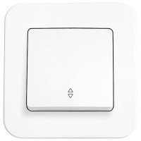 Выключатель одноклавишный проходной VIKO Rollina белый 90420004