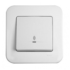 Выключатель одноклавишный проходной с подсветкой VIKO Rollina белый 