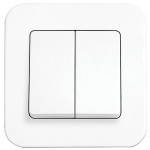 Выключатель двухклавишный VIKO Rollina белый 90420002