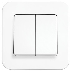 Выключатель двухклавишный VIKO Rollina белый 90420002