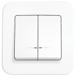 Выключатель двухклавишный с подсветкой VIKO Rollina белый 90420050