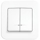 Выключатель двухклавишный с подсветкой VIKO Rollina белый 90420050