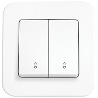 Выключатель двухклавишный проходной VIKO Rollina белый 90420017