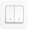 Выключатель двухклавишный проходной VIKO Rollina белый 90420017