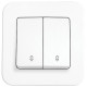 Выключатель двухклавишный проходной VIKO Rollina белый 90420017