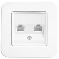 Розетка компьютерная двойная VIKO Rollina белый 90420034