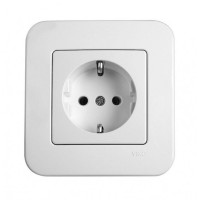 Розетка одинарная с/з VIKO Rollina белая 90420008