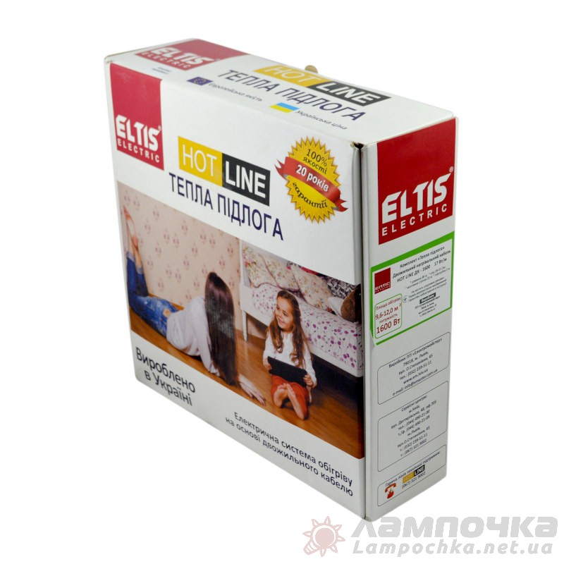 Комплект теплої підлоги в стяжку HOT LINE ДК-1600 Вт 9,6 кв.м  Eltis Electric 70704