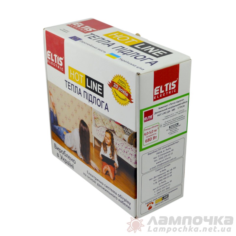 Комплект теплого пола в стяжку HOT LINE ДК-680 Вт 4,0 кв.м Eltis Electric 70694