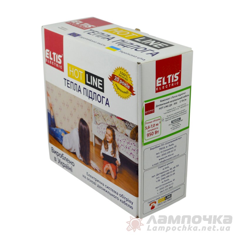 Комплект теплого пола в стяжку HOT LINE ДК-950 Вт 5,6 кв.м Eltis Electric 70698