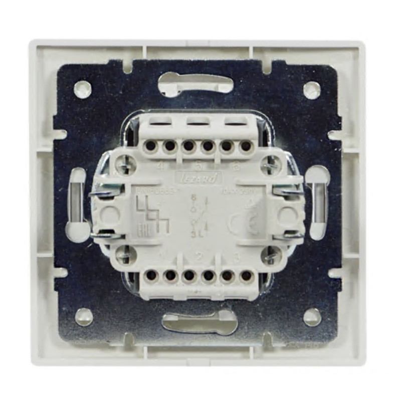 Выключатель одноклавишный с белой вставкой LEZARD Mira белый 701-0202-100