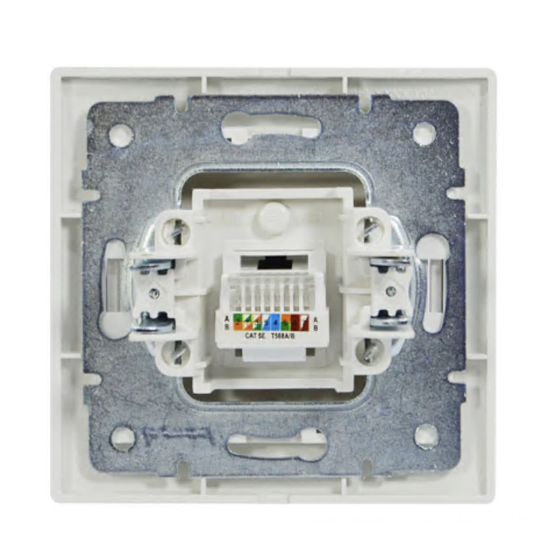 Розетка одинарная компьютерная LEZARD Mira белая 701-0202-139