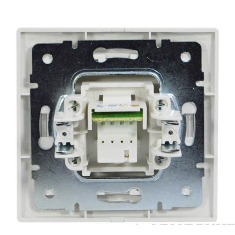 Розетка одинарная телефонная LEZARD Mira белая 701-0202-137