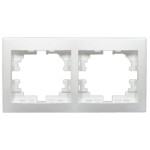 Рамка двойная горизонтальная LEZARD Mira белая 701-0200-147