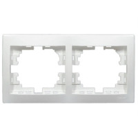 Рамка двойная горизонтальная LEZARD Mira белая 701-0200-147