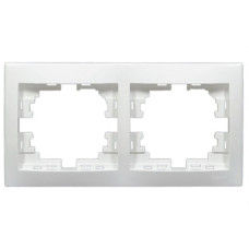 Рамка двойная горизонтальная LEZARD Mira белая 701-0200-147