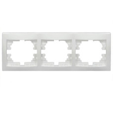 Рамка тройная горизонтальная LEZARD Mira белая 701-0200-148