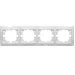 Рамка четверная горизонтальная LEZARD Mira белая 701-0200-149