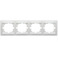 Рамка четверная горизонтальная LEZARD Mira белая 701-0200-149