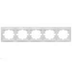 Рамка пятерная горизонтальная LEZARD Mira белая 701-0200-150