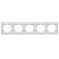 Рамка пятерная горизонтальная LEZARD Mira белая 701-0200-150