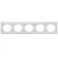 Рамка пятерная горизонтальная LEZARD Mira белая 701-0200-150