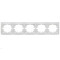 Рамка пятерная горизонтальная LEZARD Mira белая 701-0200-150