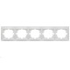 Рамка пятерная горизонтальная LEZARD Mira белая 701-0200-150